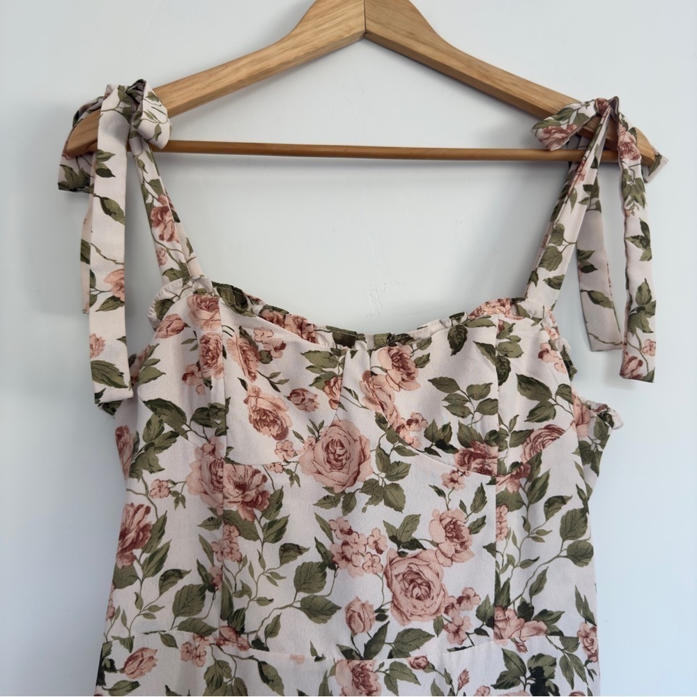 NWT O.P.T Corset Floral Corset Midi Dress Size: Large - Picture 4 of 7